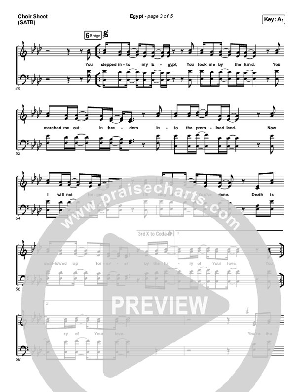 Egypt Choir Sheet (SATB) (Bethel Music / Cory Asbury)