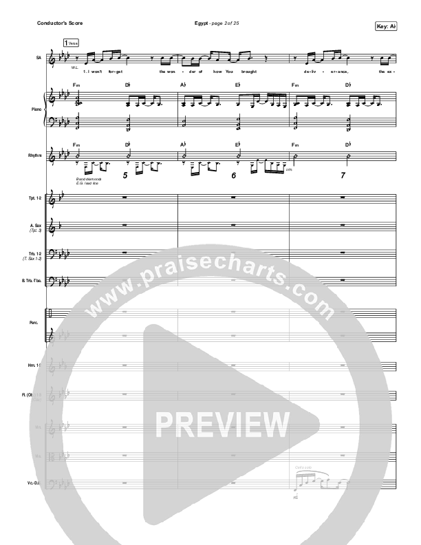 Egypt Conductor's Score (Bethel Music / Cory Asbury)