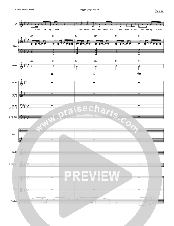 Egypt Conductor's Score (Bethel Music / Cory Asbury)