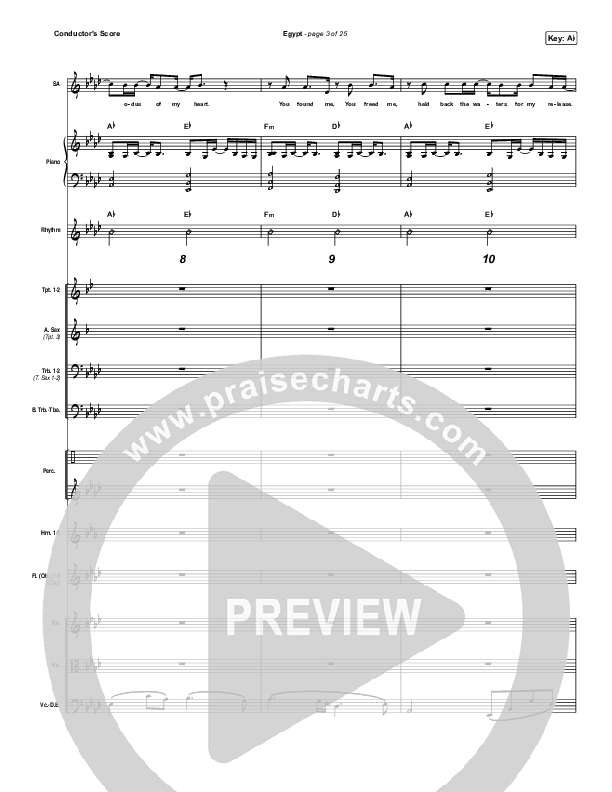 Egypt Conductor's Score (Bethel Music / Cory Asbury)