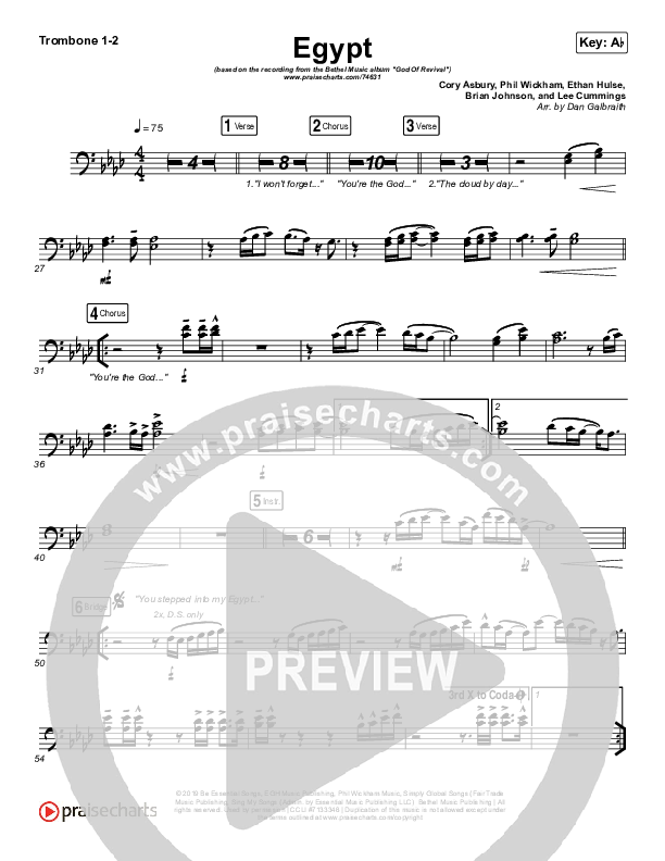 Egypt Trombone 1/2 (Bethel Music / Cory Asbury)