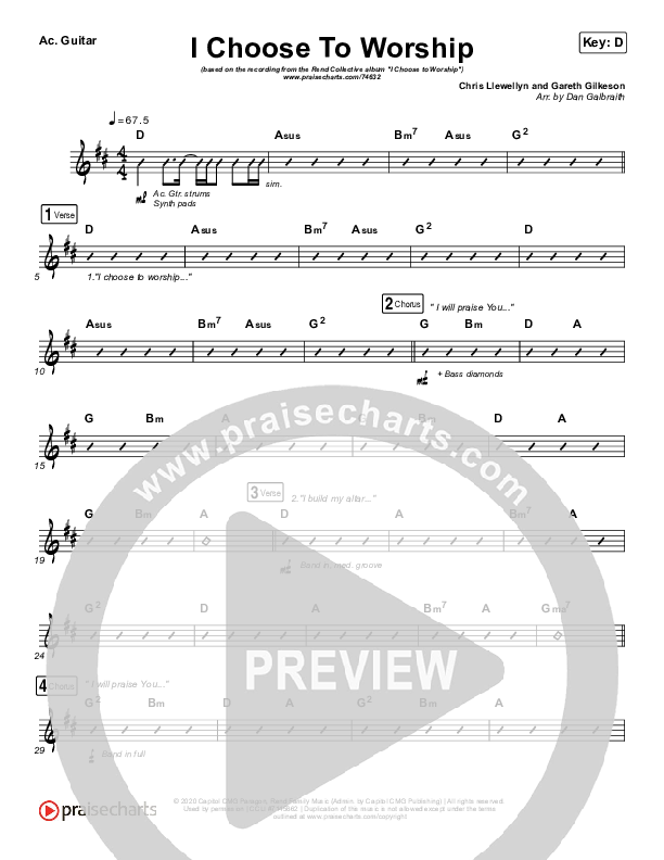 I Choose To Worship Rhythm Chart (Rend Collective)