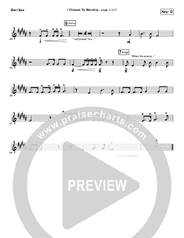 I Choose To Worship Bari Sax (Rend Collective)