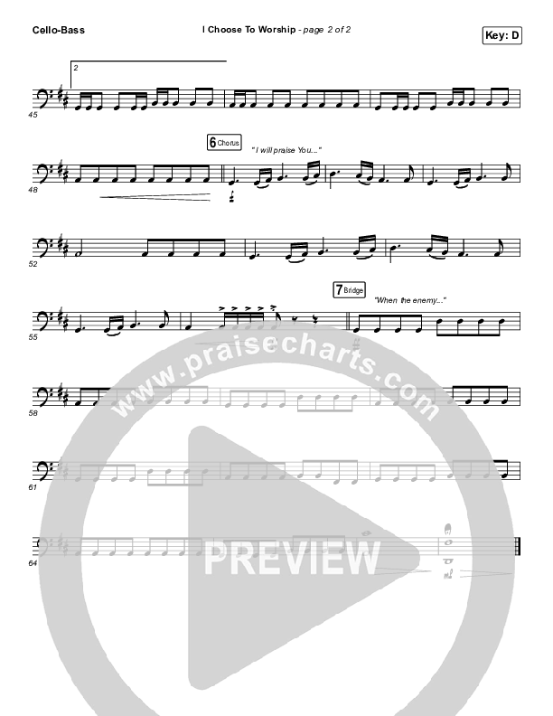 I Choose To Worship Cello/Bass (Rend Collective)