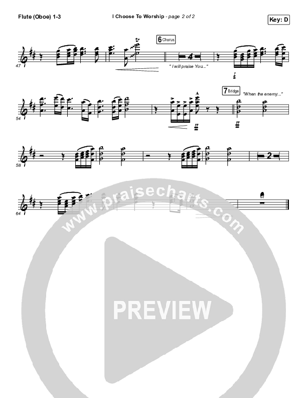 I Choose To Worship Flute/Oboe 1/2/3 (Rend Collective)