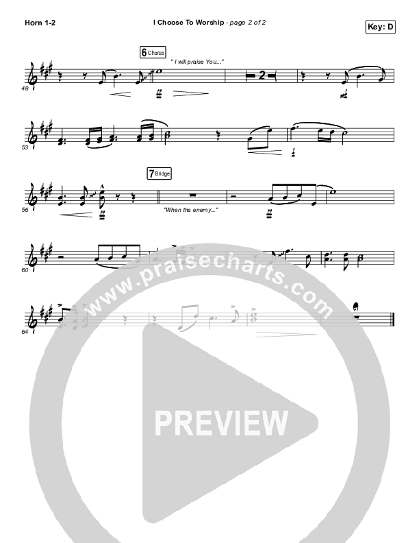 I Choose To Worship French Horn 1/2 (Rend Collective)