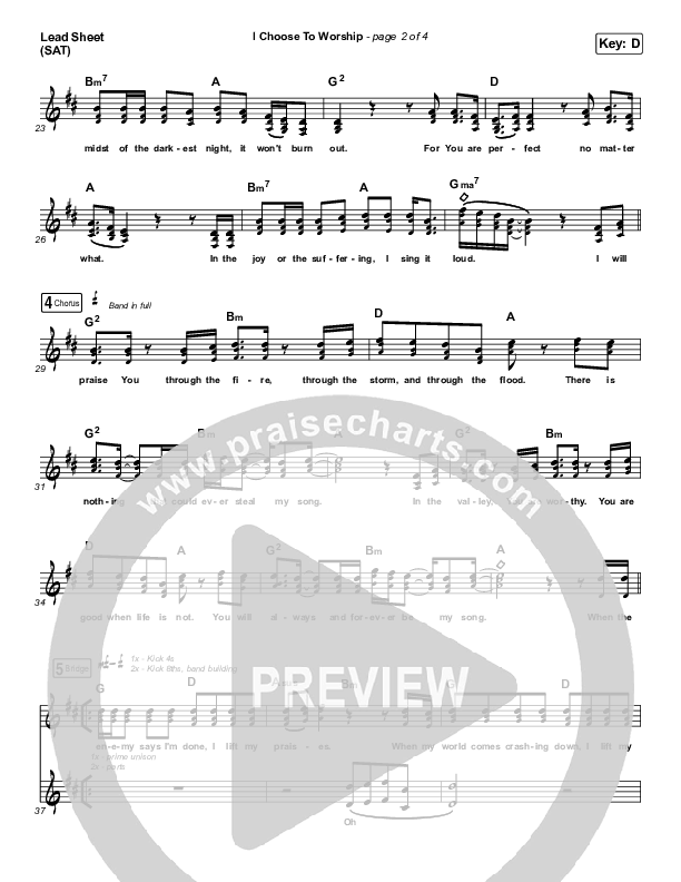 I Choose To Worship Lead Sheet (SAT) (Rend Collective)