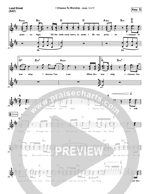 I Choose To Worship Lead Sheet (SAT) (Rend Collective)