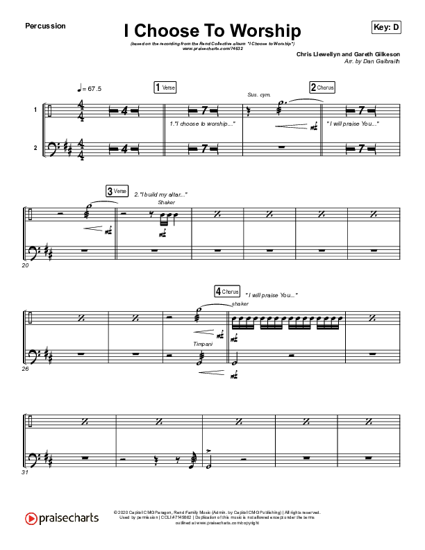 I Choose To Worship Percussion (Rend Collective)