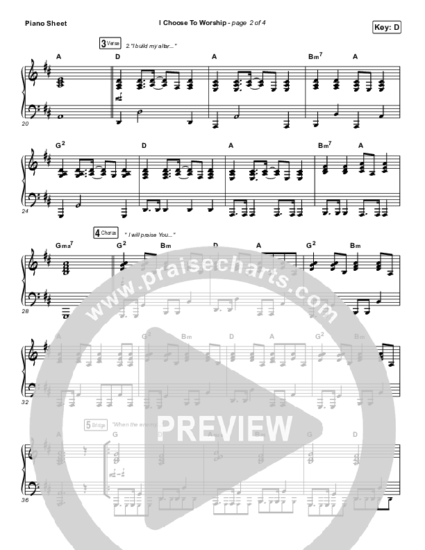 I Choose To Worship Piano Sheet (Rend Collective)