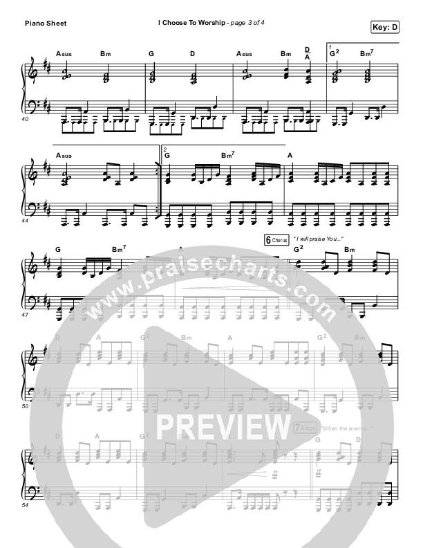 I Choose To Worship Piano Sheet (Rend Collective)