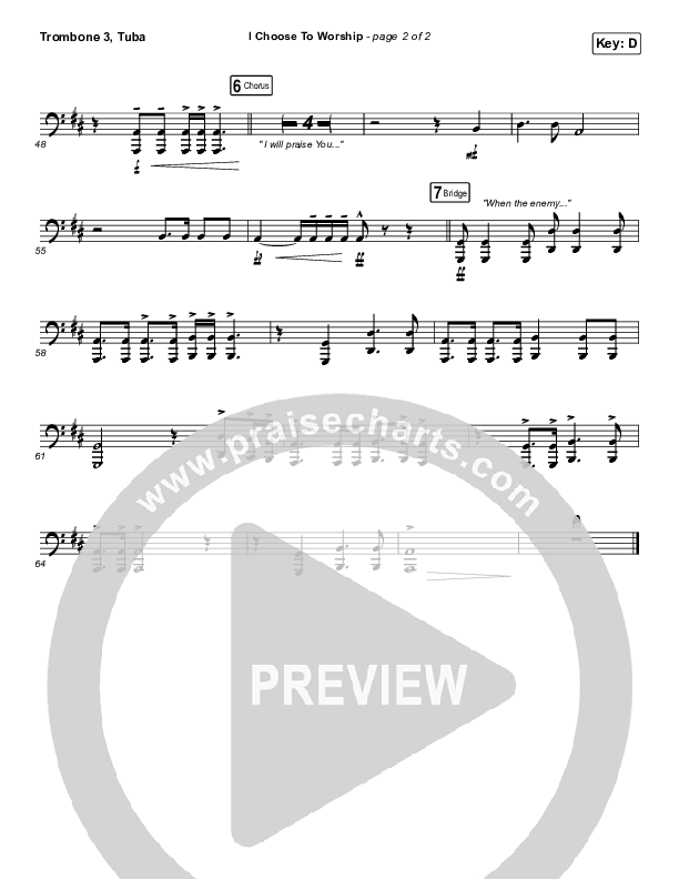 I Choose To Worship Trombone 3/Tuba (Rend Collective)