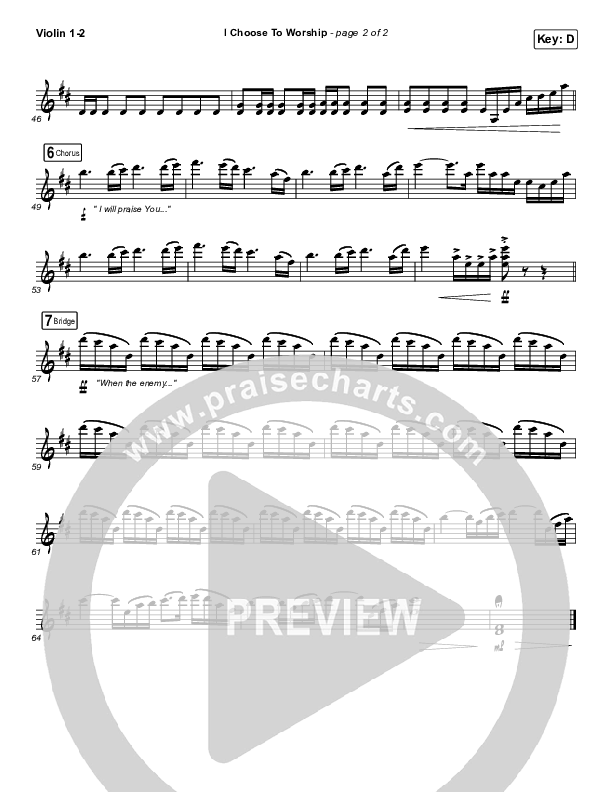 I Choose To Worship Violin 1/2 (Rend Collective)