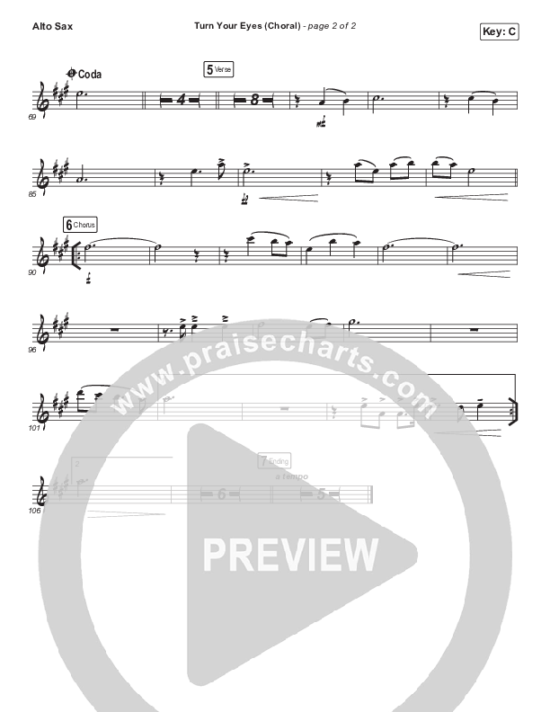 Turn Your Eyes (Choral Anthem SATB) Alto Sax (Sovereign Grace / Arr. Luke Gambill)