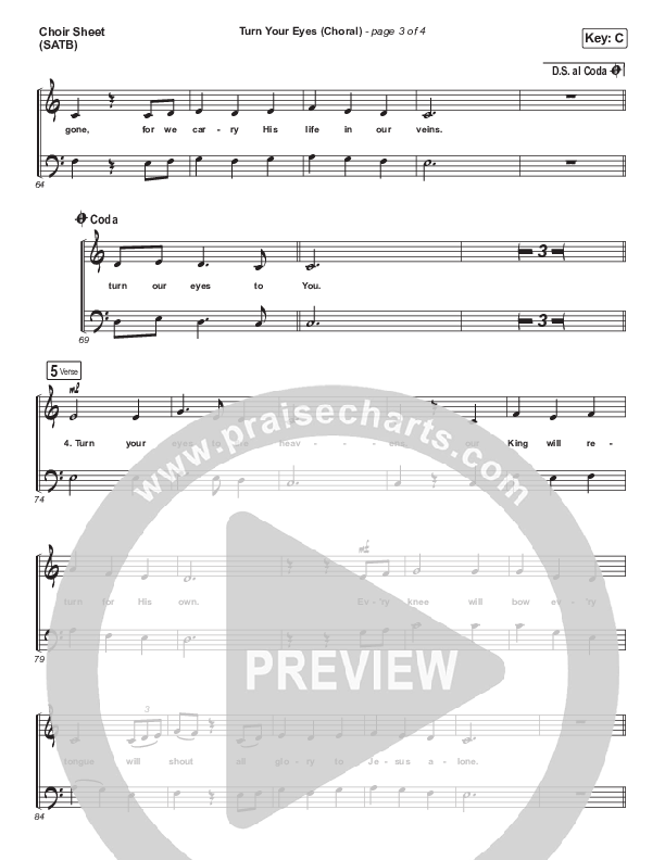 Turn Your Eyes (Choral Anthem SATB) Choir Vocals (SATB) (Sovereign Grace / Arr. Luke Gambill)