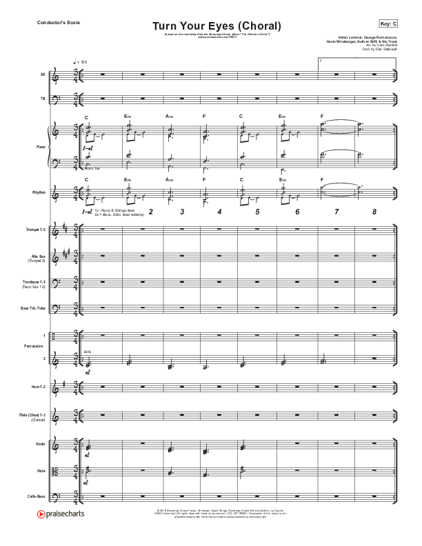 Turn Your Eyes (Choral Anthem SATB) Orchestration (Sovereign Grace / Arr. Luke Gambill)