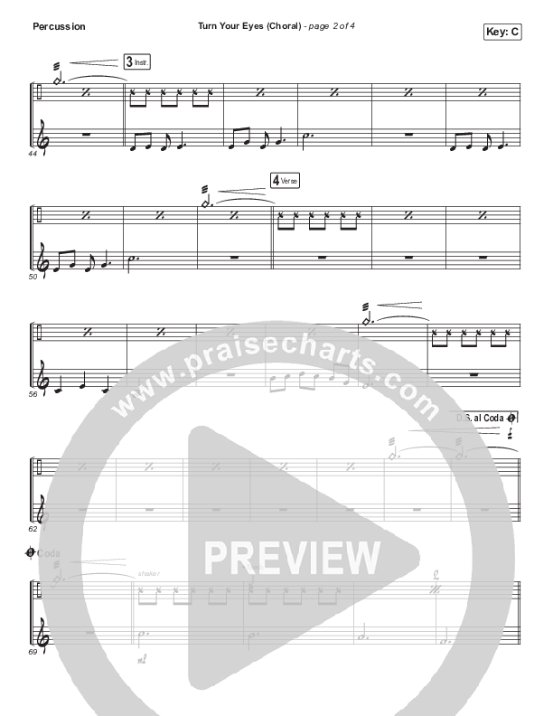 Turn Your Eyes (Choral Anthem SATB) Percussion (Sovereign Grace / Arr. Luke Gambill)