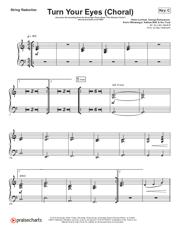 Turn Your Eyes (Choral Anthem SATB) Synth Strings (Sovereign Grace / Arr. Luke Gambill)
