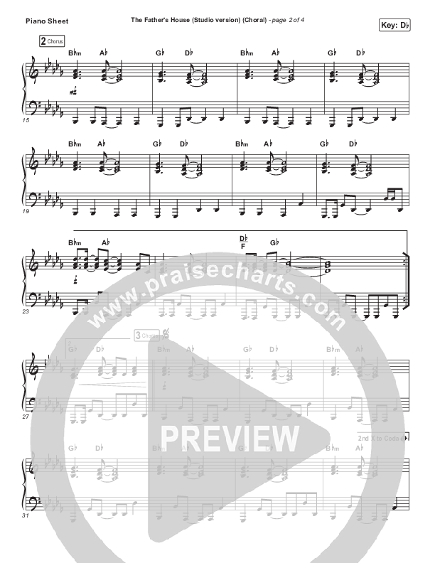 The Father's House (Choral Anthem SATB) Piano Sheet (Cory Asbury / Arr. Luke Gambill)