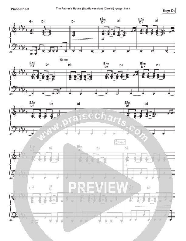 The Father's House (Choral Anthem SATB) Piano Sheet (Cory Asbury / Arr. Luke Gambill)