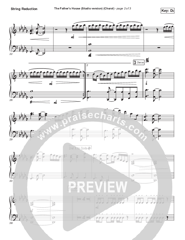 The Father's House (Choral Anthem SATB) String Pack (Cory Asbury / Arr. Luke Gambill)