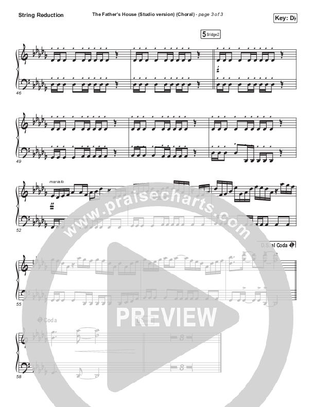 The Father's House (Choral Anthem SATB) String Pack (Cory Asbury / Arr. Luke Gambill)
