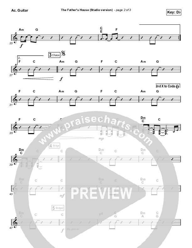The Father's House (Choral Anthem SATB) Acoustic Guitar (Cory Asbury / Arr. Luke Gambill)