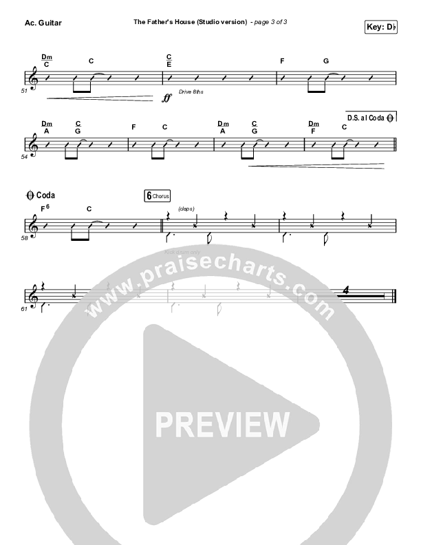 The Father's House (Choral Anthem SATB) Acoustic Guitar (Cory Asbury / Arr. Luke Gambill)