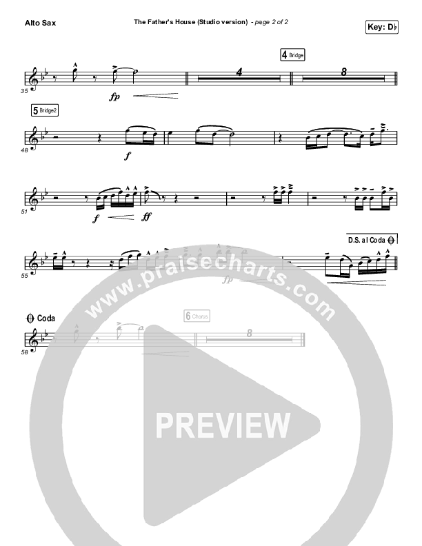 The Father's House (Choral Anthem SATB) Alto Sax (Cory Asbury / Arr. Luke Gambill)