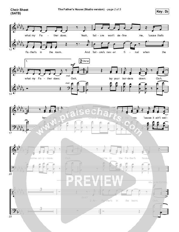 The Father's House (Choral Anthem SATB) Choir Sheet (SATB) (Cory Asbury / Arr. Luke Gambill)