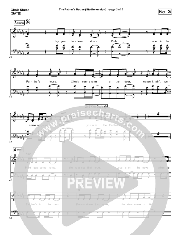The Father's House (Choral Anthem SATB) Choir Sheet (SATB) (Cory Asbury / Arr. Luke Gambill)