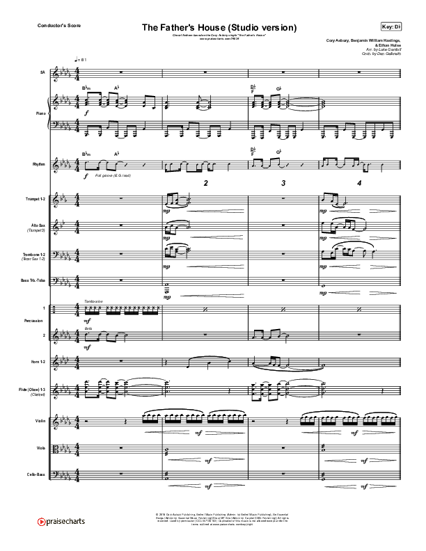 The Father's House (Choral Anthem SATB) Orchestration (Cory Asbury / Arr. Luke Gambill)
