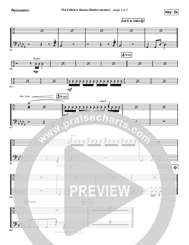 The Father's House (Choral Anthem SATB) Percussion (Cory Asbury / Arr. Luke Gambill)