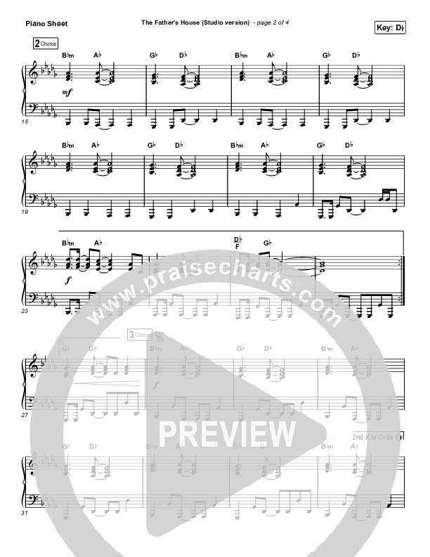 The Father's House (Choral Anthem SATB) Piano Sheet (Cory Asbury / Arr. Luke Gambill)