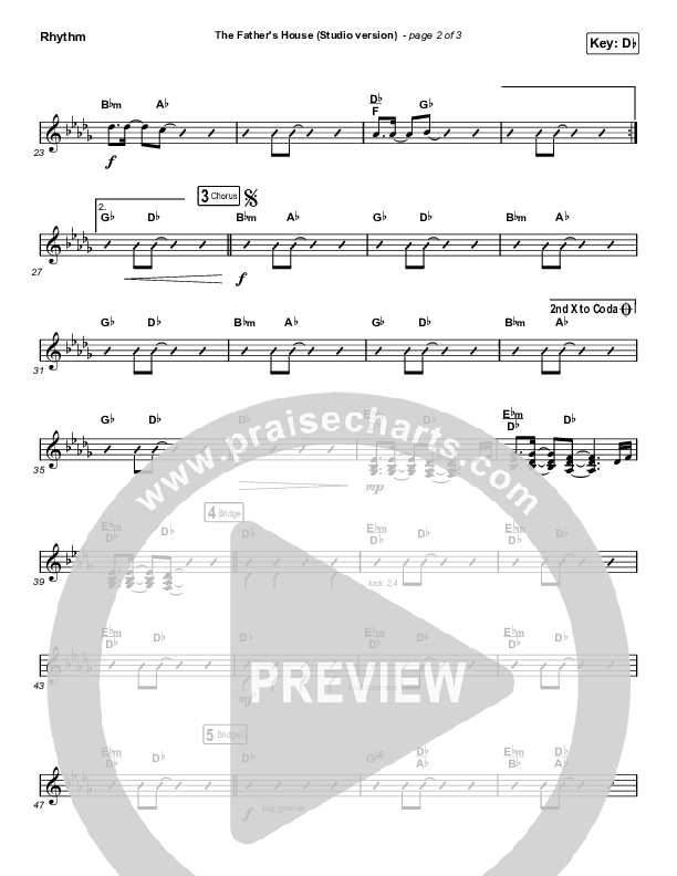 The Father's House (Choral Anthem SATB) Rhythm Chart (Cory Asbury / Arr. Luke Gambill)