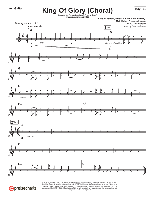 King Of Glory (Choral Anthem SATB) Acoustic Guitar (Passion / Arr. Luke Gambill)