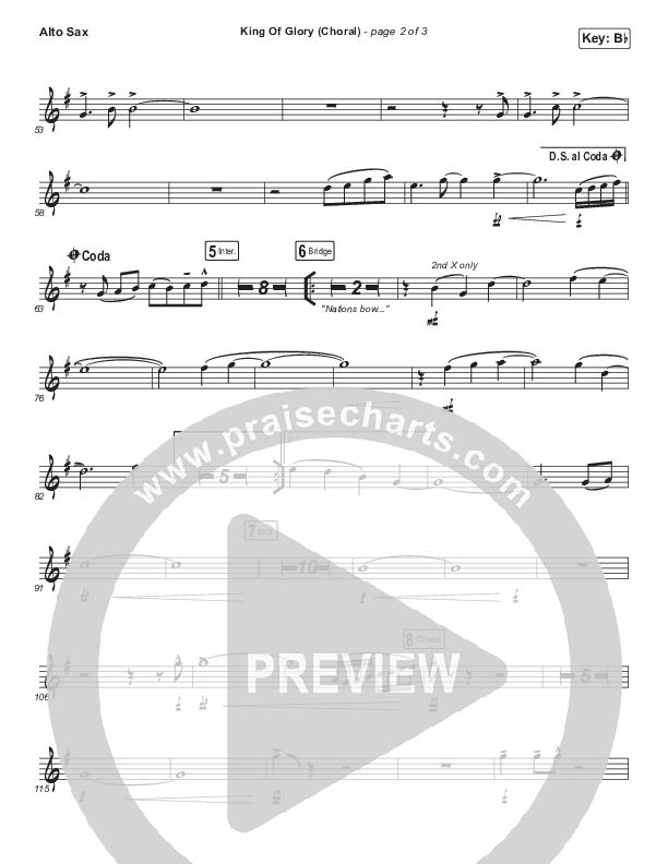 King Of Glory (Choral Anthem SATB) Alto Sax (Passion / Arr. Luke Gambill)