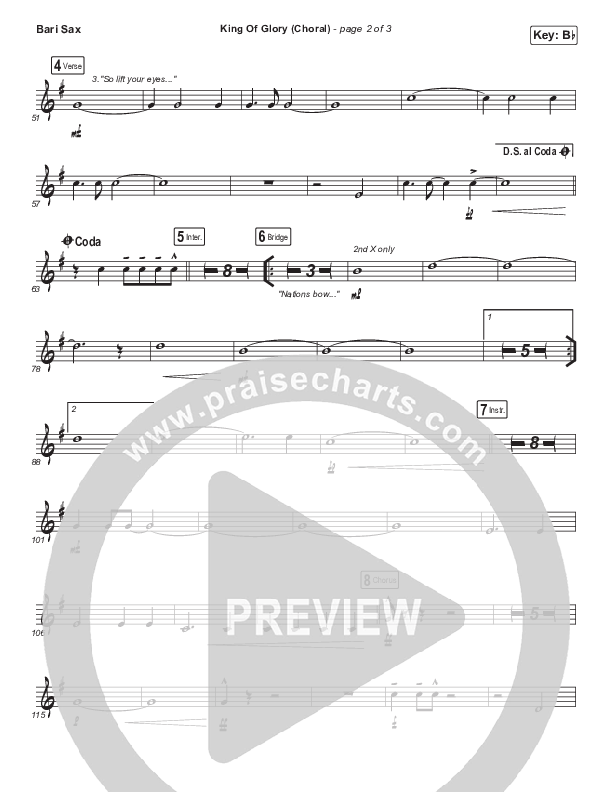 King Of Glory (Choral Anthem SATB) Bari Sax (Passion / Arr. Luke Gambill)