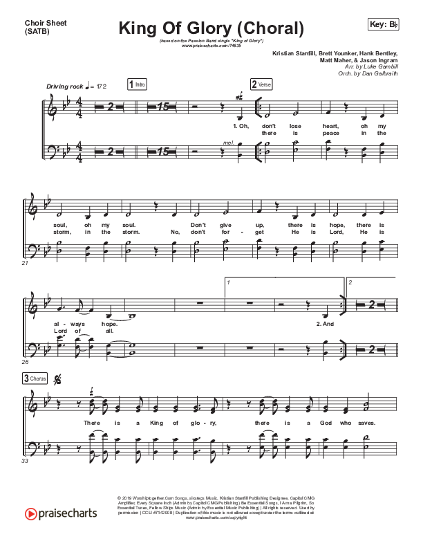 King Of Glory (Choral Anthem SATB) Choir Sheet (SATB) (Passion / Arr. Luke Gambill)