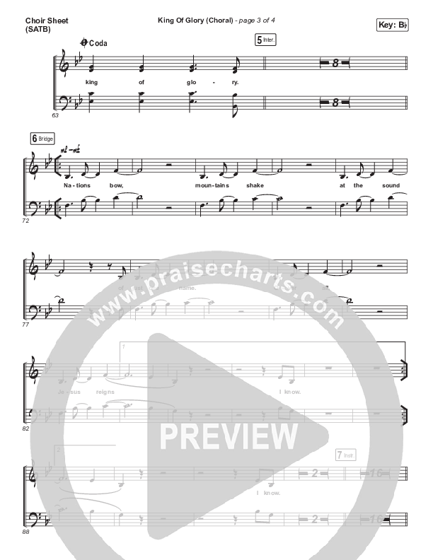 King Of Glory (Choral Anthem SATB) Choir Sheet (SATB) (Passion / Arr. Luke Gambill)