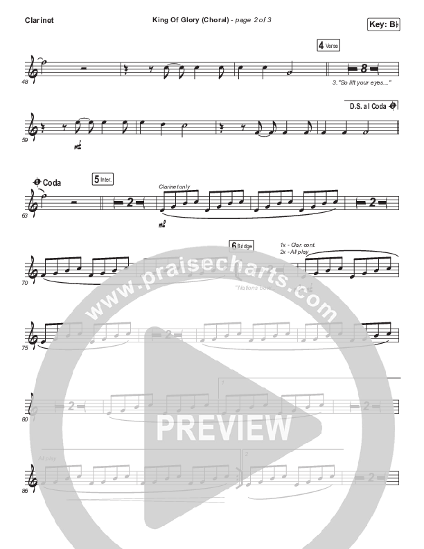 King Of Glory (Choral Anthem SATB) Clarinet (Passion / Arr. Luke Gambill)