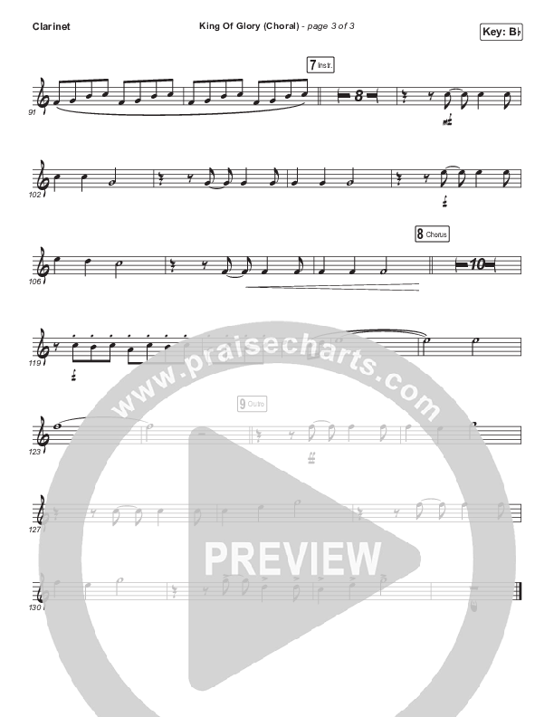 King Of Glory (Choral Anthem SATB) Clarinet (Passion / Arr. Luke Gambill)