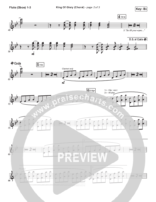 King Of Glory (Choral Anthem SATB) Flute/Oboe 1/2/3 (Passion / Arr. Luke Gambill)