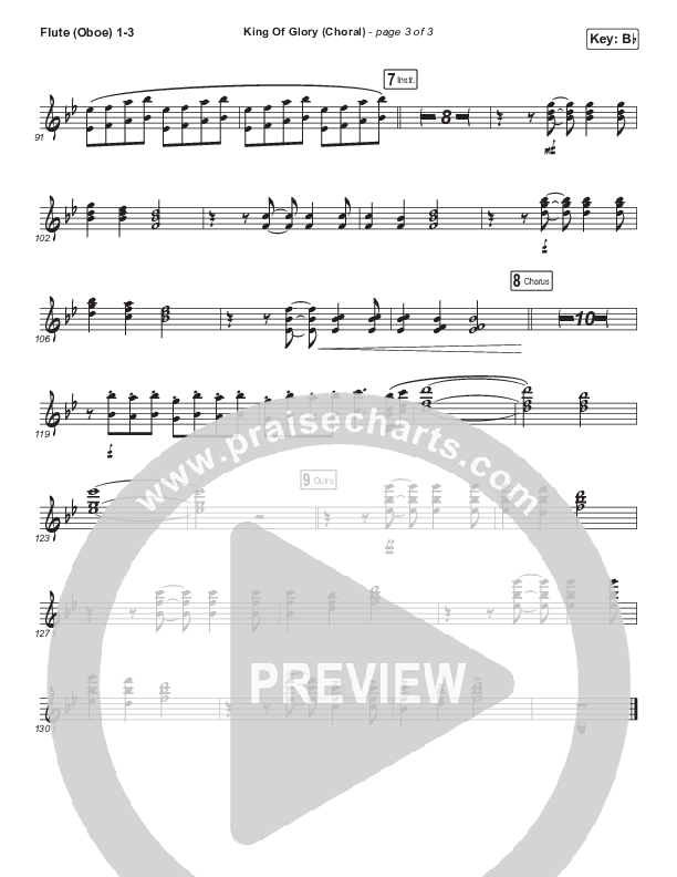 King Of Glory (Choral Anthem SATB) Flute/Oboe 1/2/3 (Passion / Arr. Luke Gambill)