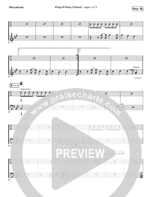 King Of Glory (Choral Anthem SATB) Percussion (Passion / Arr. Luke Gambill)