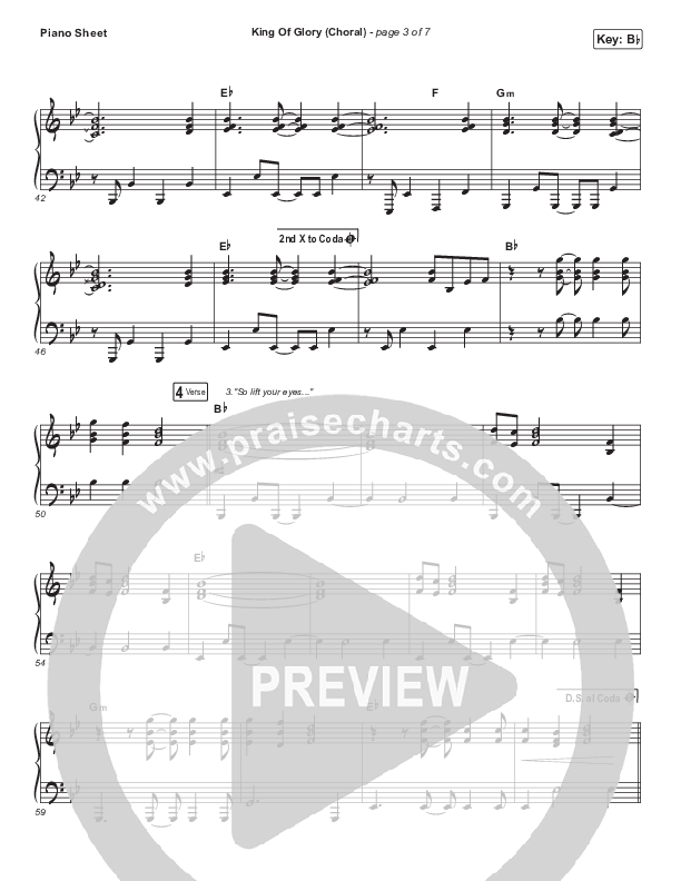 King Of Glory (Choral Anthem SATB) Piano Sheet (Passion / Arr. Luke Gambill)