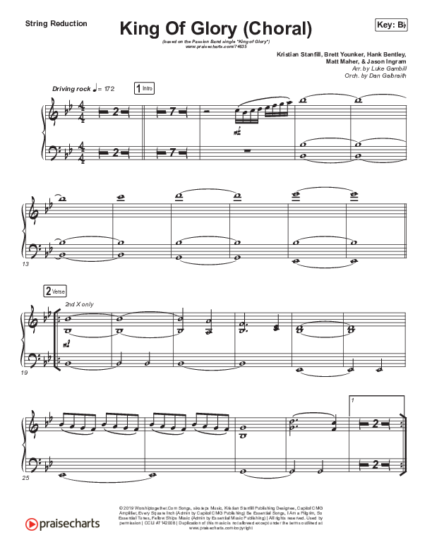 King Of Glory (Choral Anthem SATB) Synth Strings (Passion / Arr. Luke Gambill)