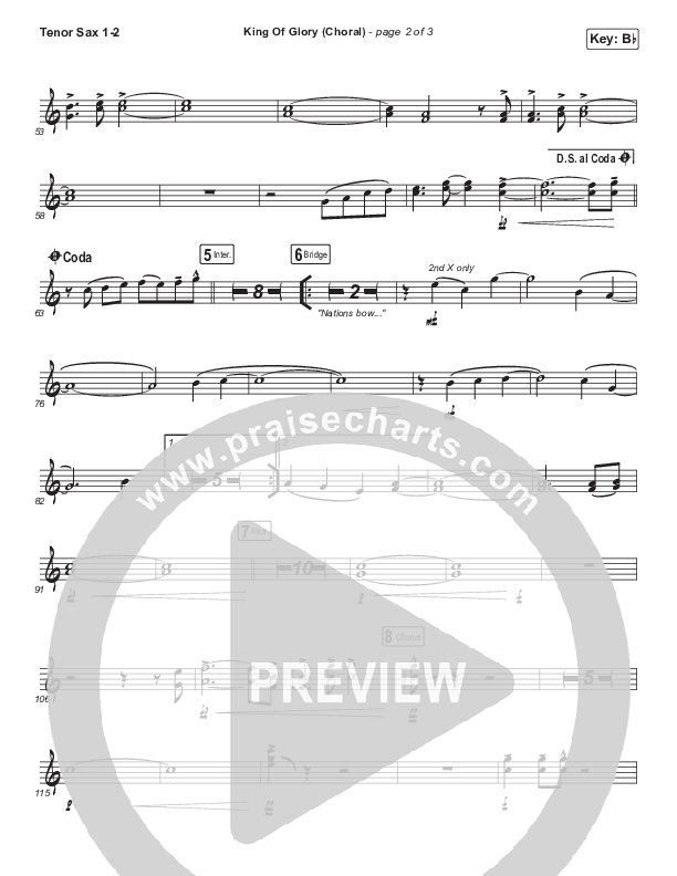 King Of Glory (Choral Anthem SATB) Tenor Sax 1/2 (Passion / Arr. Luke Gambill)