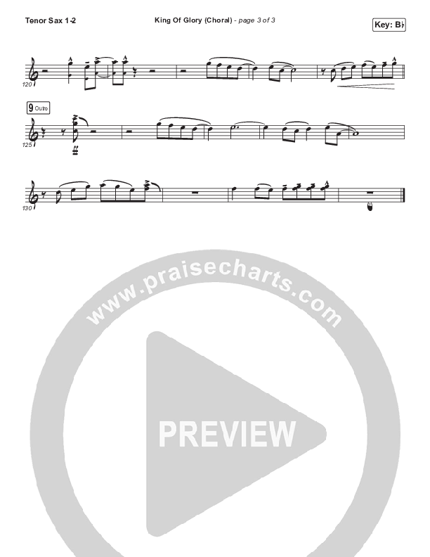 King Of Glory (Choral Anthem SATB) Tenor Sax 1/2 (Passion / Arr. Luke Gambill)