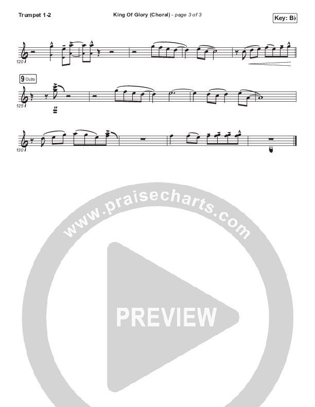 King Of Glory (Choral Anthem SATB) Trumpet 1,2 (Passion / Arr. Luke Gambill)